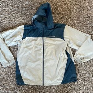 Columbia Navy and Cream Hooded Jacket size large